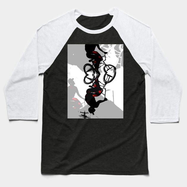 Back-Flip Chaos - BMX Rider Baseball T-Shirt by Highseller